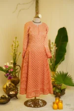Ombré Anarkali Suit with All-Over Tapechi Embroidery & Silver Mukaish Work.
