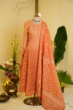 Ombré Anarkali Suit with All-Over Tapechi Embroidery & Silver Mukaish Work. - Image 2