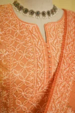 Ombré Anarkali Suit with All-Over Tapechi Embroidery & Silver Mukaish Work. - Image 5
