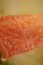Ombré Anarkali Suit with All-Over Tapechi Embroidery & Silver Mukaish Work. - Image 12