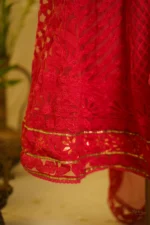 Golden Tissue Cutwork Anarkali. - Image 6
