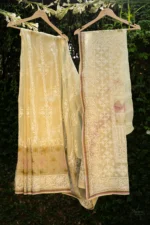 Silk Organza Saree with Tapechi & Zardozi Embroidery.
