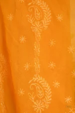 Orangish-Hued Saree with Leheriya Border. - Image 4