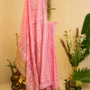 Pink Kota Saree with Banarasi Border.