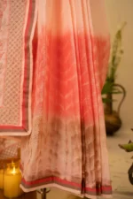 Shibori Saree with Contrasting Bakhiya Embroidery. - Image 5