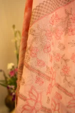 Shibori Saree with Contrasting Bakhiya Embroidery. - Image 6