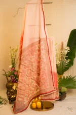 Shibori Saree with Contrasting Bakhiya Embroidery. - Image 9