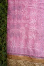 Pink Kota Saree with Banarasi Border. - Image 4