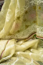 Silk Organza Saree with Tapechi & Zardozi Embroidery. - Image 9